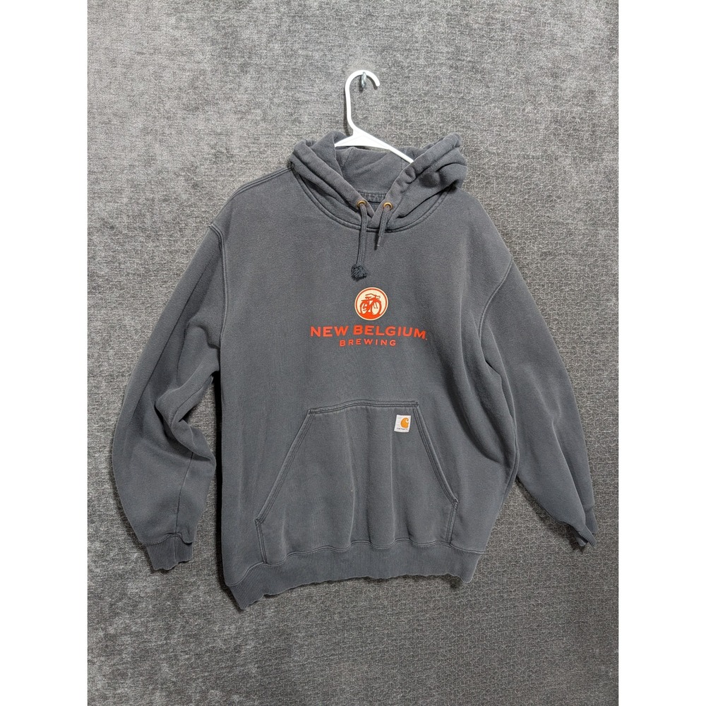 Carhartt New Belgium Brewing Hoodie Mens XL Faded Black Original Fit Sweatshirt